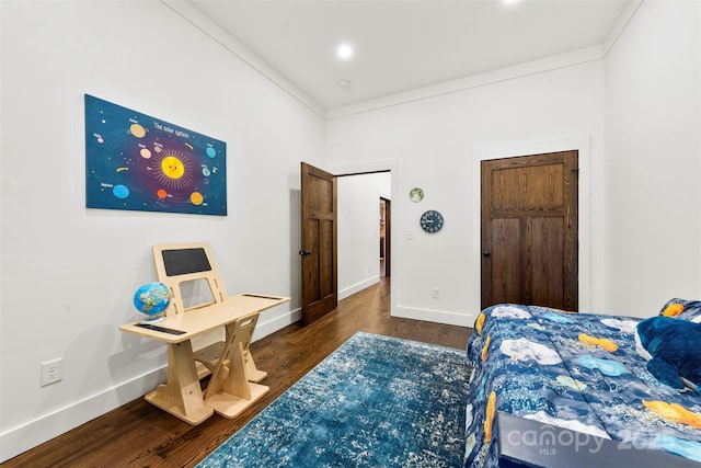 13124 Lemmond Dr, Matthews, NC 28105 - bedroom featuring wood finished floors, ornamental molding, and recessed lighting