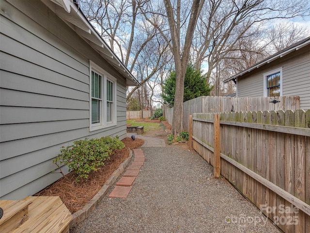 view of yard featuring fence