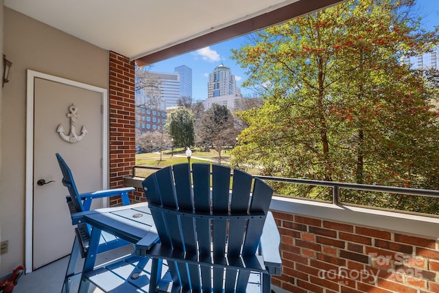 balcony with a city view