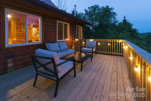 deck with outdoor lounge area