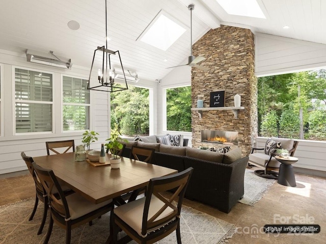 interior space featuring outdoor dining area and an outdoor hangout area