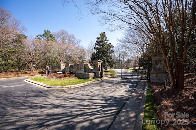 8328 Victoria Lake Dr, Waxhaw, NC 28173 - view of street with a gated entry, curbs, and a gate