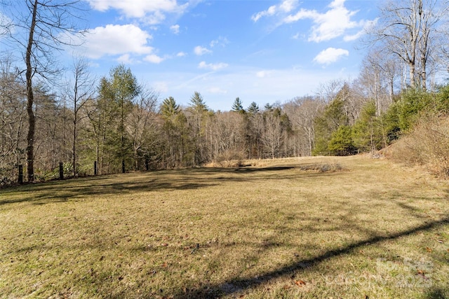 view of landscape featuring a view of trees