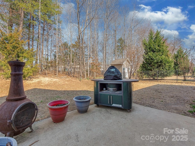 view of patio featuring a fenced backyard