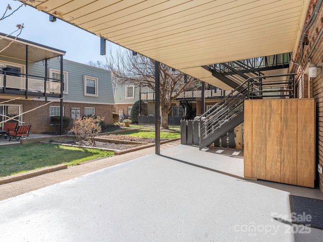 view of patio / terrace with stairs