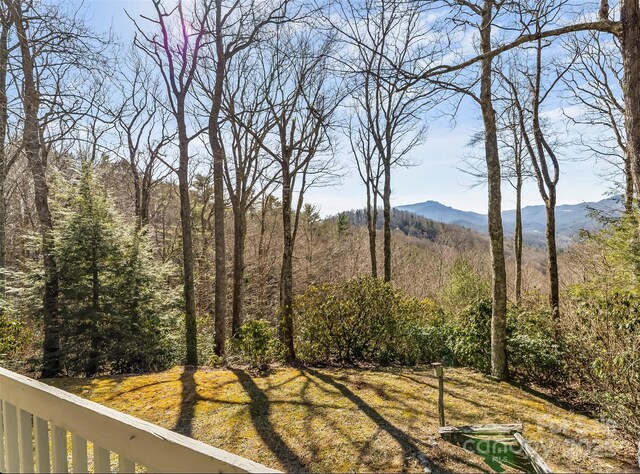 view of yard with a mountain view