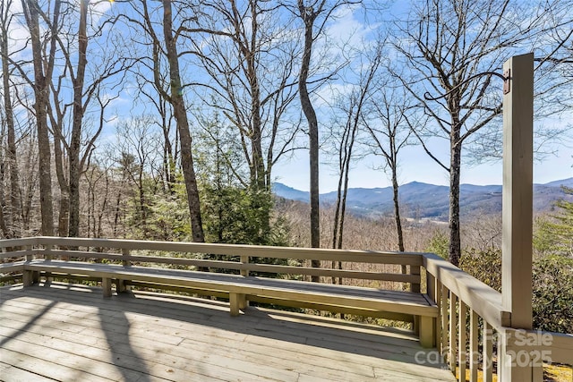 243 Red Oak Trl, Boone, NC 28607 - wooden terrace featuring a mountain view
