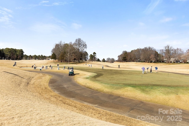 view of property's community with golf course view