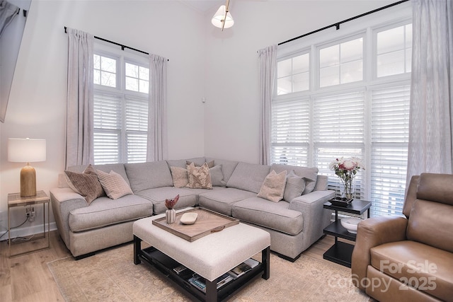 living room featuring light wood finished floors