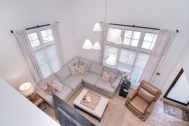 living area featuring wood finished floors