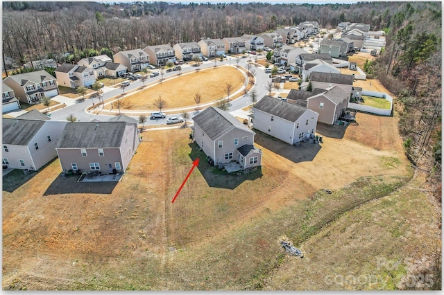 bird's eye view with a residential view