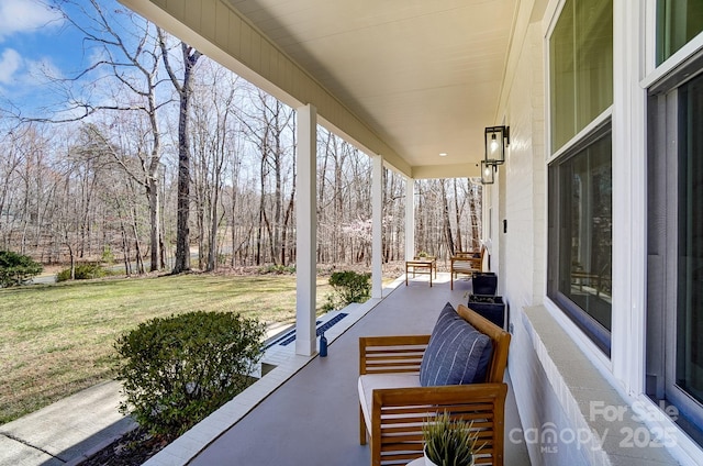 view of patio with a porch