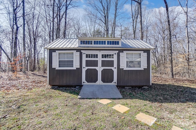 view of shed