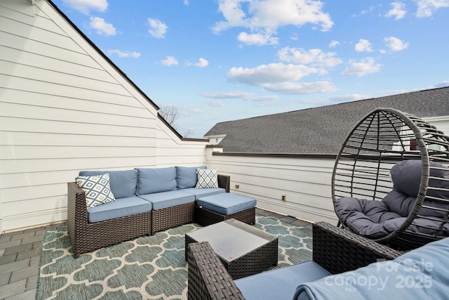 view of patio featuring an outdoor living space