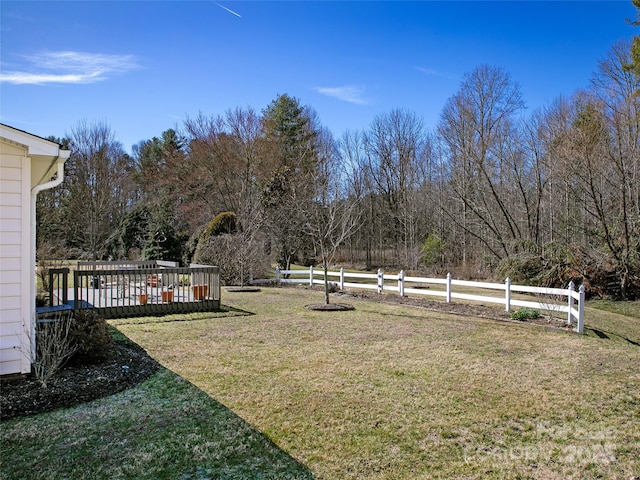 view of yard featuring fence