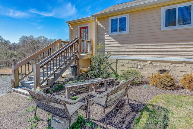 exterior space with crawl space