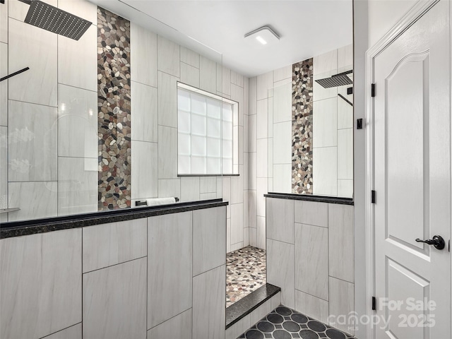 bathroom featuring walk in shower