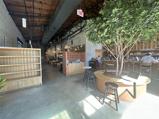 interior space featuring outdoor wet bar