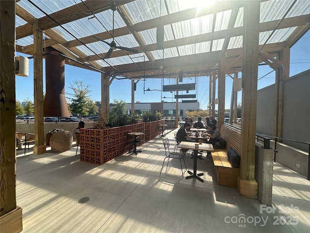 exterior space featuring a pergola