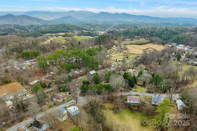 aerial view featuring a mountain view