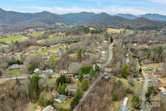 bird's eye view featuring a mountain view