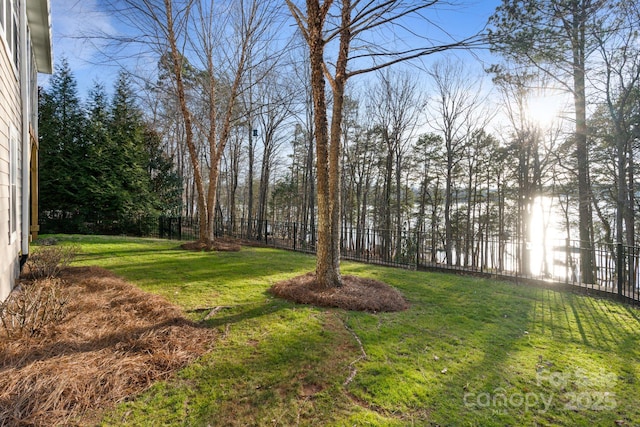 view of yard featuring fence