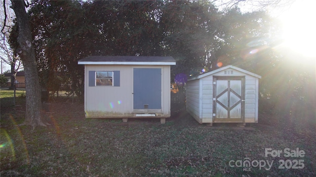 view of shed