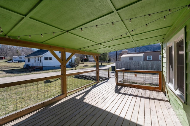 deck featuring fence