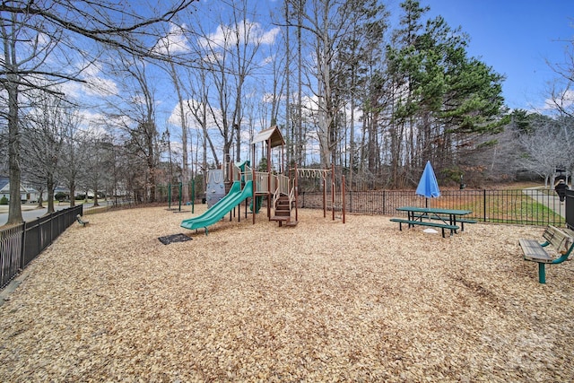 community playground with fence