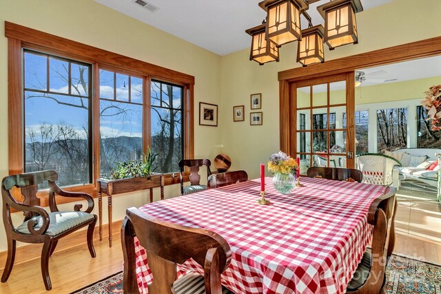 322 Crestview Dr, Black Mountain, NC 28711 - dining room with wood finished floors and visible vents