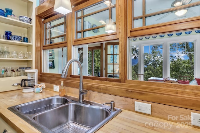 322 Crestview Dr, Black Mountain, NC 28711 - kitchen with a sink and wood counters