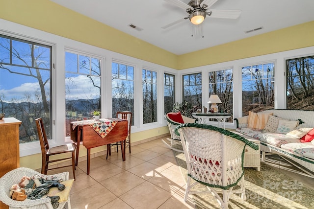 322 Crestview Dr, Black Mountain, NC 28711 - sunroom / solarium with visible vents and ceiling fan