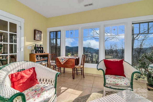 322 Crestview Dr, Black Mountain, NC 28711 - sunroom featuring visible vents and a mountain view