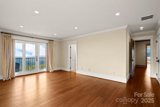 1245 Laurel Ln, Blowing Rock, NC 28605 - unfurnished room featuring wood finished floors, baseboards, healthy amount of natural light, crown molding, and recessed lighting