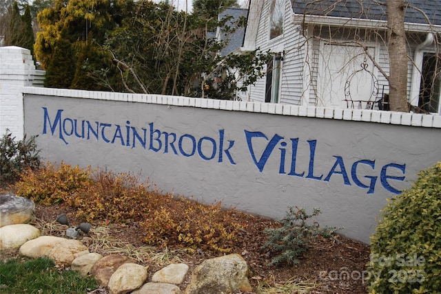 view of community sign