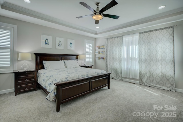 17609 Caddy Ct, Charlotte, NC 28278 - bedroom with recessed lighting, baseboards, light colored carpet, and ornamental molding