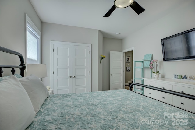 17609 Caddy Ct, Charlotte, NC 28278 - bedroom with a closet and ceiling fan