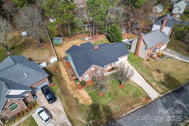 bird's eye view featuring a residential view