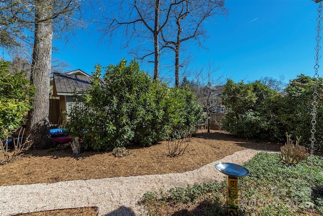 view of yard featuring fence