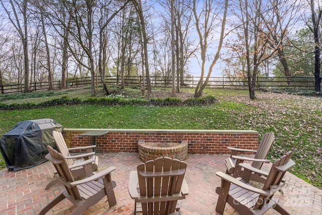 view of patio / terrace with a grill and a fenced backyard