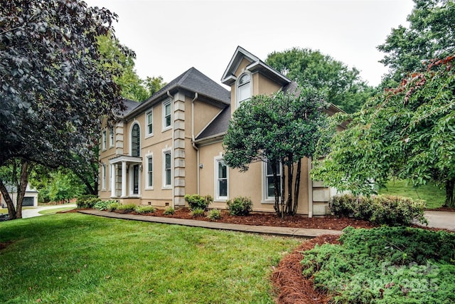 4825 1st Street Ct NW, Hickory, NC 28601 - view of front of home with stucco siding and a front lawn