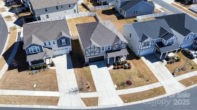 bird's eye view with a residential view