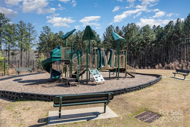 view of community jungle gym