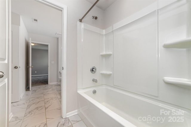 19113 Hawk Haven Ln, Charlotte, NC 28278 - bathroom with marble finish flooring and bathing tub / shower combination