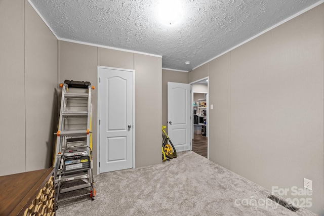 11 Pyrite Way, Asheville, NC 28806 - bedroom featuring ornamental molding, carpet, a textured ceiling, and a decorative wall