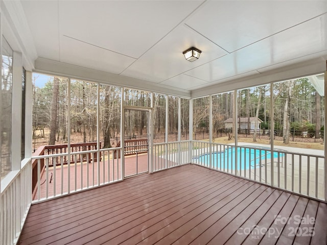 view of unfurnished sunroom