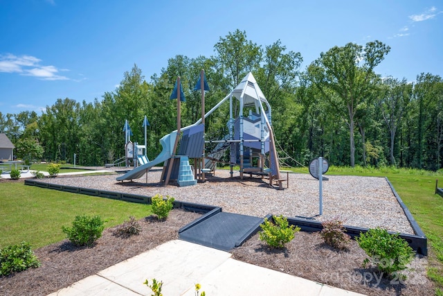 community play area with a yard