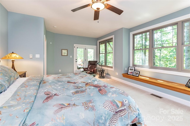 39 Hawks Pointe Ln, Weaverville, NC 28787 - carpeted bedroom with multiple windows, baseboards, access to outside, and a ceiling fan