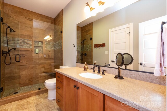 39 Hawks Pointe Ln, Weaverville, NC 28787 - bathroom featuring vanity, a shower stall, and toilet