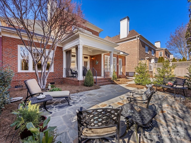 view of patio with fence